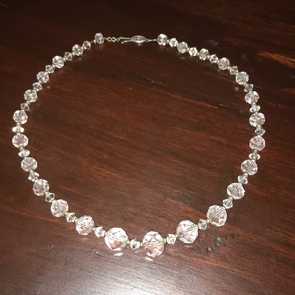 Antique glass bead 16” necklace